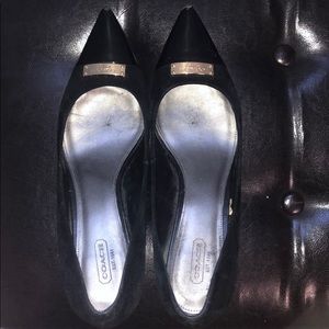 Black coach kitten heels